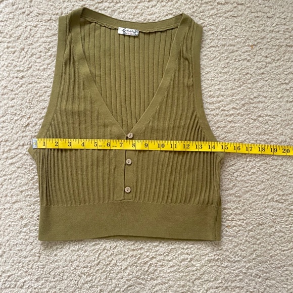 Free People Seascape Sweater Vest tank green Size M - Picture 11 of 11